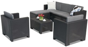 Mobilier terasă pentru relaxare din tehnoratan Colorado Relax Corner 6 antracit Bica