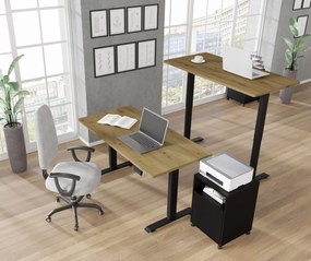 Masă PC electrică Motiva 120 (Negru + Stejar artisan). Promo -7%. 1124892