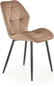 Scaun K453, bej/negru, stofa catifelata/metal, 48x53x86 cm