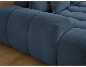 Colțar albastru închis extensibil/cu spațiu de depozitare cu tapițerie din chenille (cu colț pe partea dreaptă/în formă de "U") Everest – Bobochic Paris