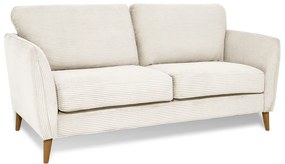 Canapea albă cu tapițerie din catifea reiată 170 cm Paris – Scandic