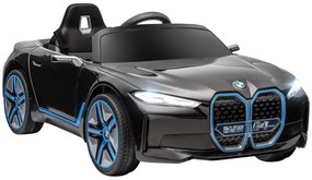 Mașină electrică pentru copii 3-8 ani cu licență BMW cu telecomandă, claxon și faruri, 115x67x45cm negru-roșu-albastru deschis HOMCOM | Aosom Romania