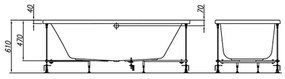 Cada baie incastrata 170 x 75 cm KolpaSan, Elektra 1700x750 mm