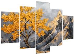 Tablou – Arbore auriu în munți (150x105 cm)