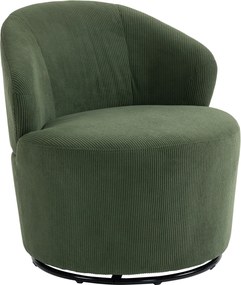 HOMCOM Fotoliu accent, rotație 360 de grade, fotoliu rotativ modern cu bază rotundă, pentru living și dormitor, verde | Aosom Romania