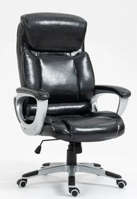 RESIGILAT- Scaun directorial, înălțime reglabilă, piele ecologică Premium, rezistent 150 kg, balans, Negru