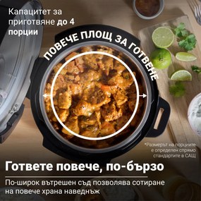Multicooker Instant Pot Classic Mini 140800801, 800W, 3.8 l, 7 programe, Afisaj LCD, Otel inoxidabil, Alb