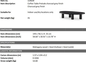 Masuta din lemn design LUX Prelude 149x79cm
