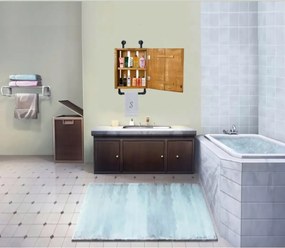 Dulap baie cu oglinda si etajera Calypso Homs, nuc-negru, 45 X 15 X 35 cm,10151