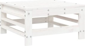 vidaXL Taburet de grădină, alb, lemn masiv de pin