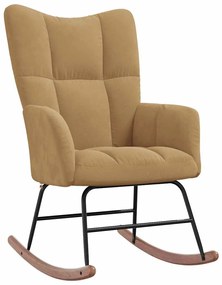 328147 vidaXL Scaun balansoar, maro, catifea