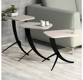 Set 3buc. măsuțe cafea Lepuki (crem) . 1094354
