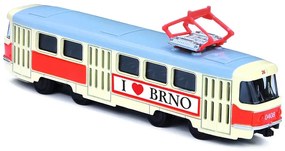 Tramvai unic din metalic Tatra T3, 16cm - cu tragere, Brno