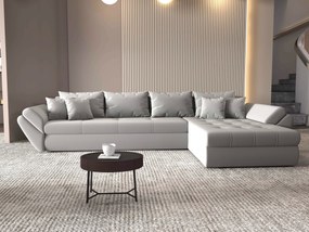 Colțar extensibil dumonde cu ladă de depozitare si sezut confortabil din spuma high-density, Loana XL Royal Antracit II 335x185 cm