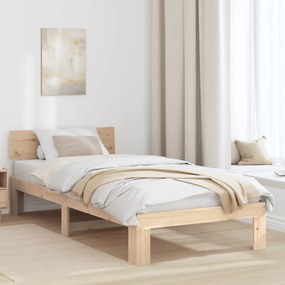 vidaXL Cadru de pat cu tăblie 80x200 cm din lemn masiv de pin