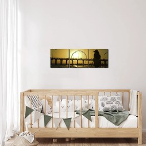 Tablou - Plimbare pe plajă (cu ceas) (90x30 cm)