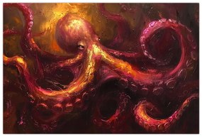 Tablou - Octopus, pictură în ulei (90x60 cm)