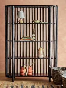 Biblioteca, neagra, din lemn de mango, Sali