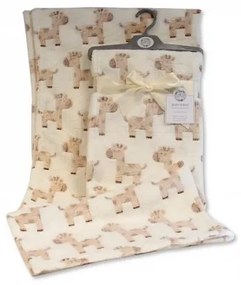 Paturica din fleece pentru bebelusi model girafe Snuggle Baby