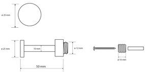 Cârlig drept 5 cm Sapho XR218 X-Round , crom