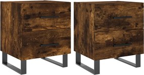 vidaXL Noptiere, 2 buc., stejar fumuriu, 40x35x47,5 cm, lemn compozit