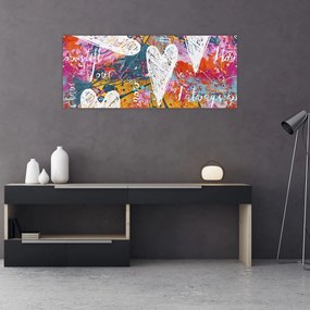 Tablou - Inima pe un fundal abstract (120x50 cm)
