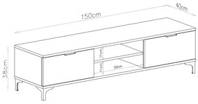 Mazzoni Comodă TV LANA RTV-150 Bej (Șampanie) - SUB TV ÎN CAMERA DE ZI