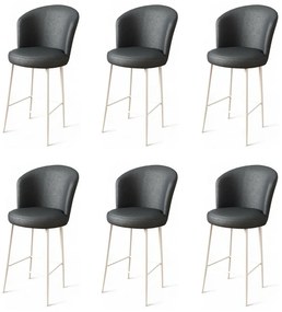 Set de scaune de bar Uras Anthracite and White, 6buc., 6 buc.