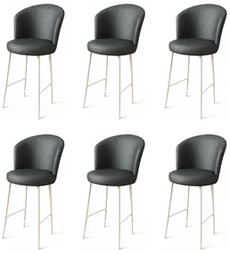 Set de scaune de bar Uras Anthracite and White, 6buc., 6 buc.