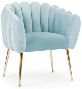 Scaun Lili albastru deschis/gold – H81 cm