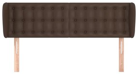 Tablie de pat cu aripioare maro 147x23x78 88 cm piele ecologica 1, Maro, 147 x 23 x 78 88 cm
