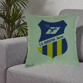 Perna Personalizata CS Aerostar Bacau Fotbal, 40x40 cm, Verde, Husa Detasabila, Perna Inclusa, BEKZ®