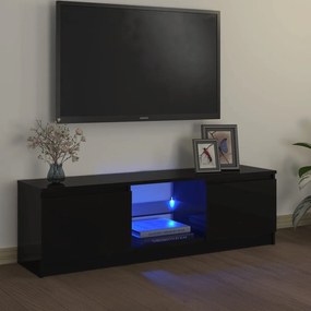 vidaXL Comodă TV cu lumini LED, negru, 120x30x36 cm