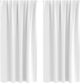 vidaXL Perdele Opaque cu Inel 2 pcs Alb strălucitor 175 x 140 cm