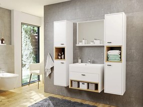 Mobilier baie II Oliver (alb + stejar artisan). 1070183