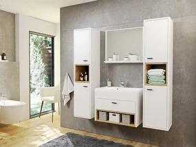 Mobilier baie II Oliver (alb + stejar artisan). 1070183