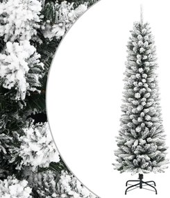 vidaXL Brad de Crăciun artificial slim cu zăpadă pufoasă 210 cm PVC&PE