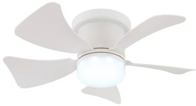 Lustra LED cu ventilator si telecomanda HINES alb 40cm, 03609W GL