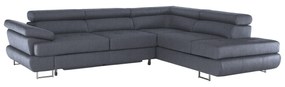 Set canapea cu spaţiu de depozitare, gri, dreapta, BUTON R