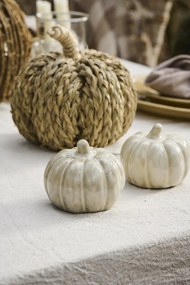 IB Laursen Decoratiune din gresie dovleac PUMPKIN STANDING Ø8 cm crem