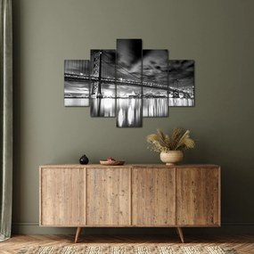 Tablou - Podul Benjamin Franklin, Philadelphia, alb-negru (150x105 cm)
