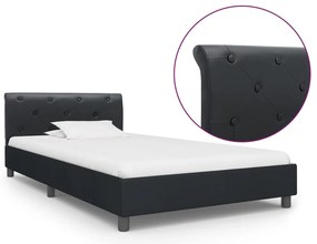 vidaXL Cadru de pat, negru, 100 x 200 cm, piele ecologică