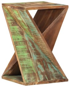 Masa laterala, 35x35x55 cm, lemn masiv reciclat 1, Lemn masiv reciclat