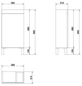 Set mobilier baie suspendat cu lavoar inclus Cersanit, alb