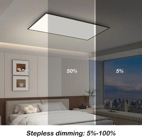 Brilagi - Plafonieră LED reglabilă SLIMFRAME, 80 W, 230 V, 120 x 60 cm, neagră, cu telecomandă
