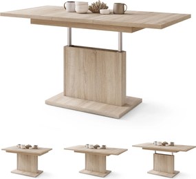 Mazzoni ASTON MINI Stejar Sonoma - MĂSUȚĂ DE CAFEA MODERNĂ EXTENSIBILĂ REGLABILĂ PE ÎNĂLȚIME MASĂ TRANSFORMABILĂ