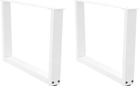 vidaXL Picioare pentru măsuță de cafea în formă de V, 2 buc., alb, 70x(42-43,3) cm, oțel