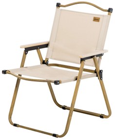 Outsunny Scaun de camping scaun de pescuit pliabil cu brate tesatura Oxford si structura otel 54 x 59 x 78 cm Kaki | Aosom Romania
