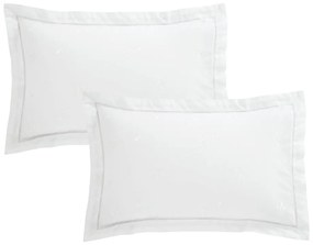 Față de pernă din bumbac 50x75 cm Lottie Floral Embroidery – Bianca