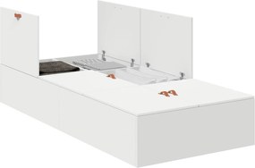 vidaXL Cadru de pat cu depozitare Alb 100 x 200 cm Lemn compozit